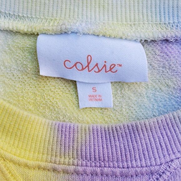 Colsie tie dye cropped long sleeve sweatshirt - Picture 11 of 12